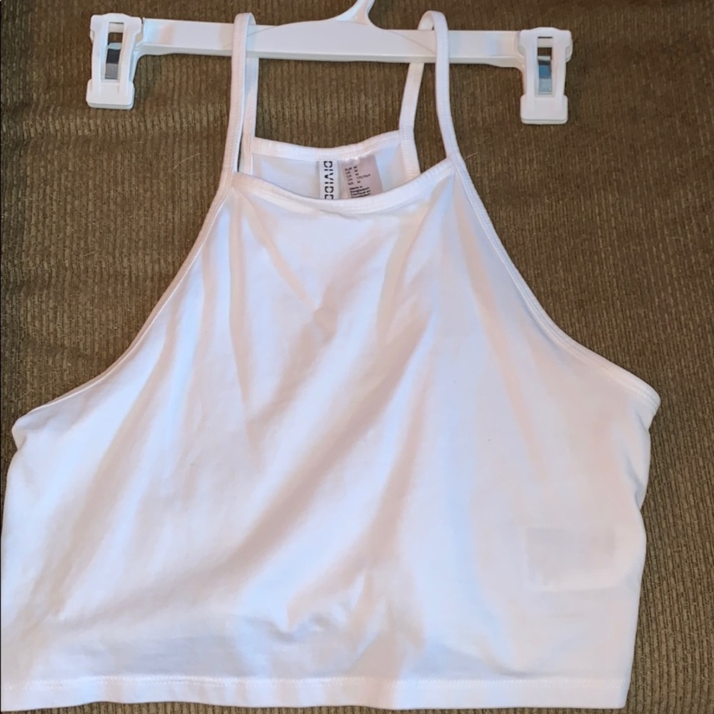 white crop top